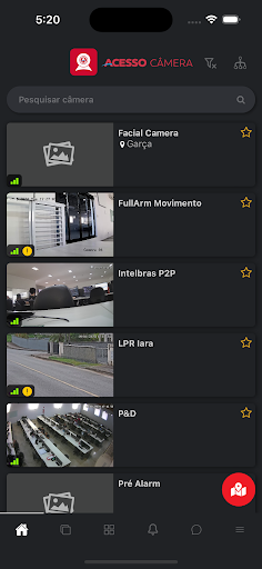 Android application ACESSO CAM screenshort