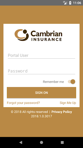 Android application Cambrian Insurance Online screenshort
