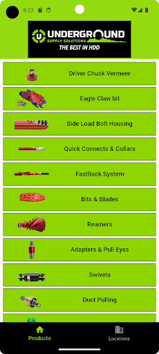 Android application Underground Supply Solutions screenshort