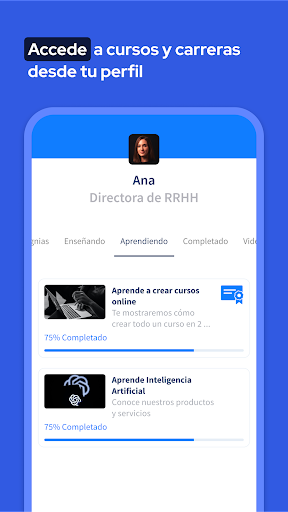 Android application Teachlr para Organizaciones screenshort