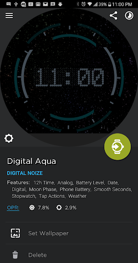 Digital Aqua HUD Watch Face Screen 2