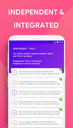 Screenshot of Speaking: TOEFL® Speaking