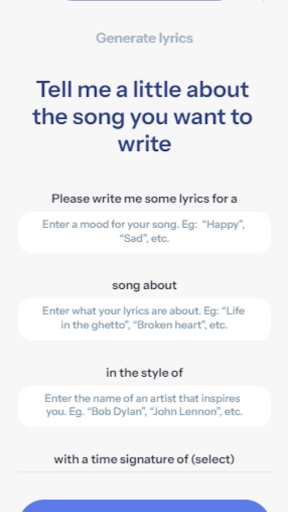 Screenshot of Joanne Cooper's LyricLab