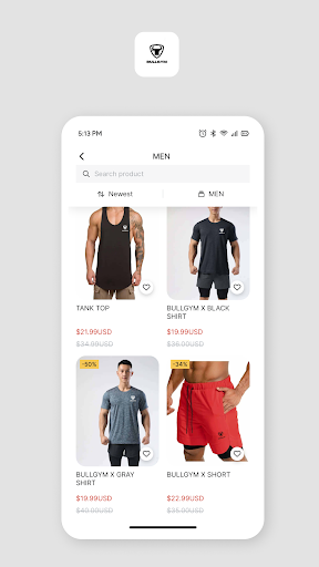 Android application BullGym screenshort