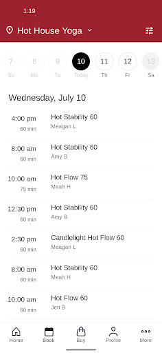 Hot House Yoga Screen 2