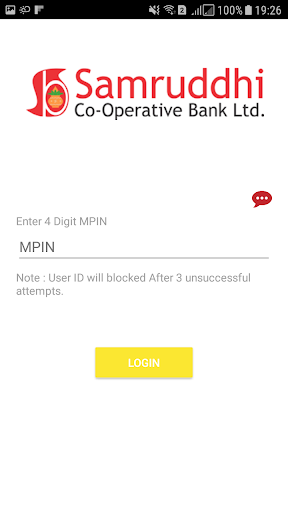 Samruddhi Bank Mobile APP Screen 2