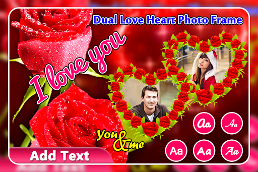 Dual Love Heart Photo Frame