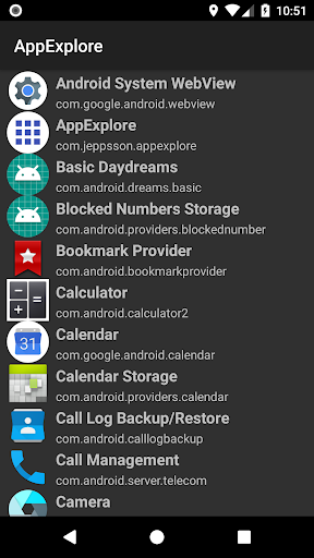 Android application AppExplore screenshort