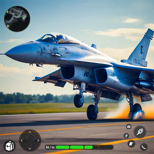Modern combat jet warplanes logo