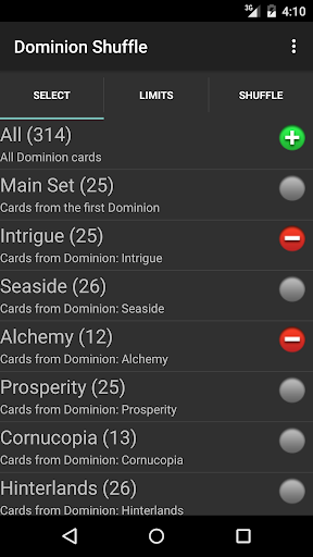 Android application Dominion Shuffle screenshort
