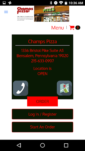 Champs Pizza Screen 2