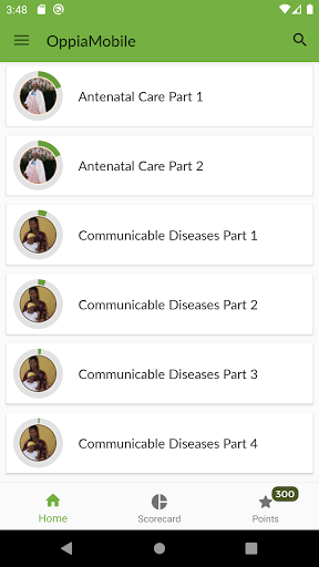 Android application OppiaMobile Learning screenshort