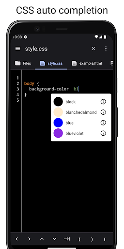 Screenshot of WebCode - html, css, js ide