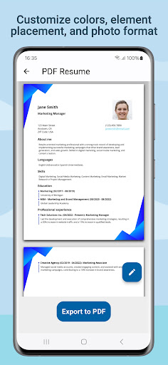 Resume Builder - CV Maker PDF Screenshot 3 - AppWisp.com