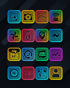 Lines Square Neon icon Pack Patched APK 3