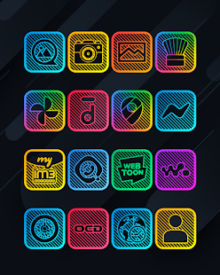 Lines Square - Neon icon Pack Captura de pantalla