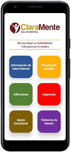 Android application ClaraMente screenshort