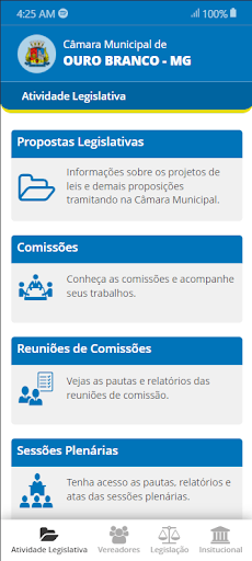 Android application Câmara Municipal Ouro Branco screenshort