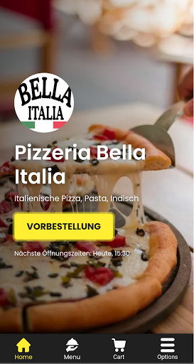Android application Pizzeria Bella Italia screenshort