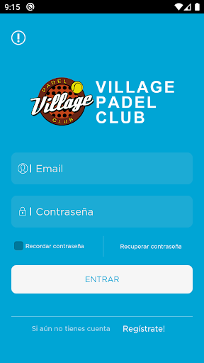 Android application Village Padel Club screenshort