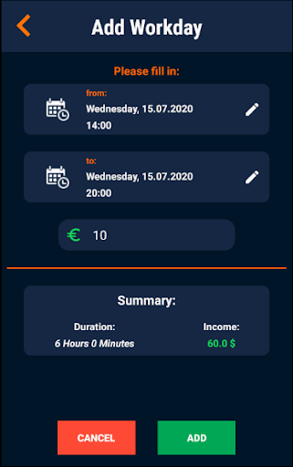 HourTracker | Save your work D Screen 3