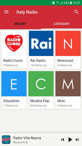 List of radio stations Italy Screen 2