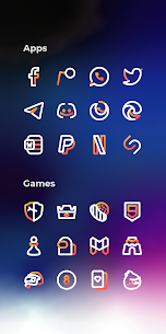 Aline Orange icon pack Pro Paid Apk – linear white & orange 5
