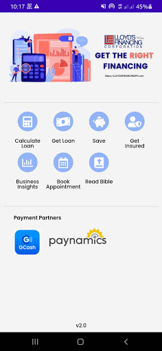 Android application Lloyd's Financing screenshort