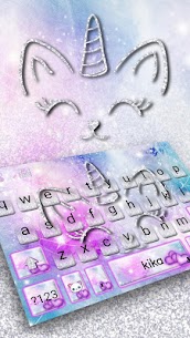 Silver Unicorn Cat Keyboard For PC installation