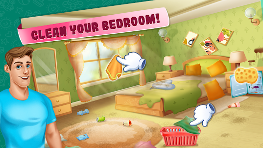 Little girl cleanup game