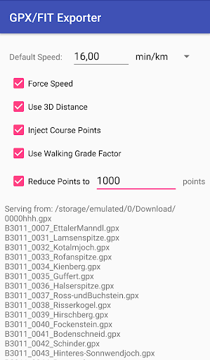 Android application gexporter screenshort