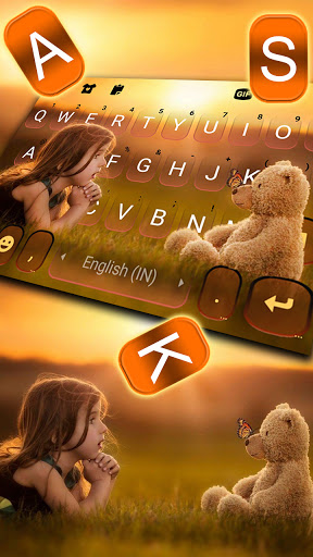 Photo Girl Keyboard Background Screen 2
