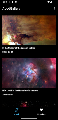 Android application ApodGallery screenshort