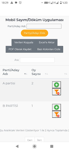 Android application Mobil Sandık Takip & Oy Sayımı screenshort