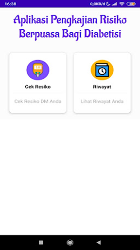 Android application Cek Diabet screenshort