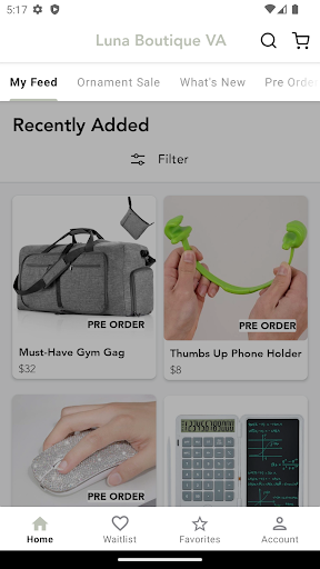 Android application Luna Boutique VA screenshort