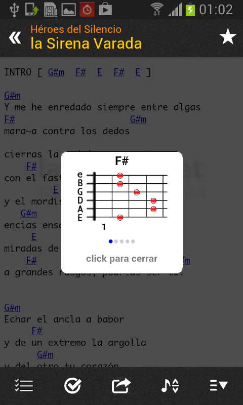Android application Latin Chords (LaCuerda PRO) screenshort