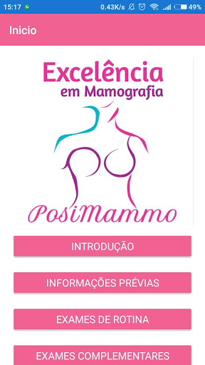 Android application PosiMammo Pro - Excelência em screenshort