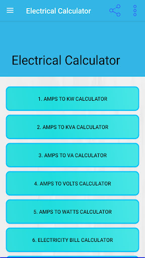 Android application Electrical Calculator screenshort