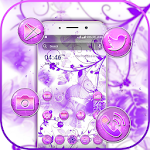 Cover Image of Download Purple Butterfly Theme  APK