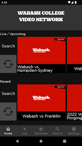 Android application Wabash College Video Network screenshort