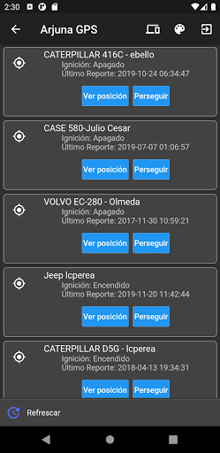 Android application Monitoreo Arjuna screenshort