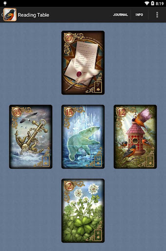 Screenshot of Gilded Reverie Lenormand