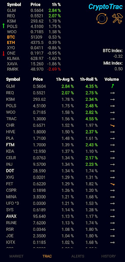 CryptoTrac: Track & Alerts Screen 2