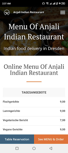 Anjali Indian Restaurant Screen 3