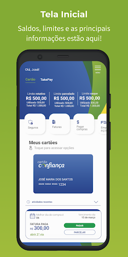 Android application Cartão Confiança screenshort