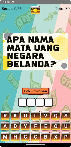 Android application Tebak Mata Uang Negara screenshort