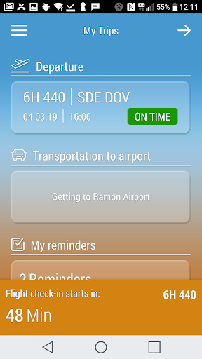 Android application Ramon International Airport – screenshort