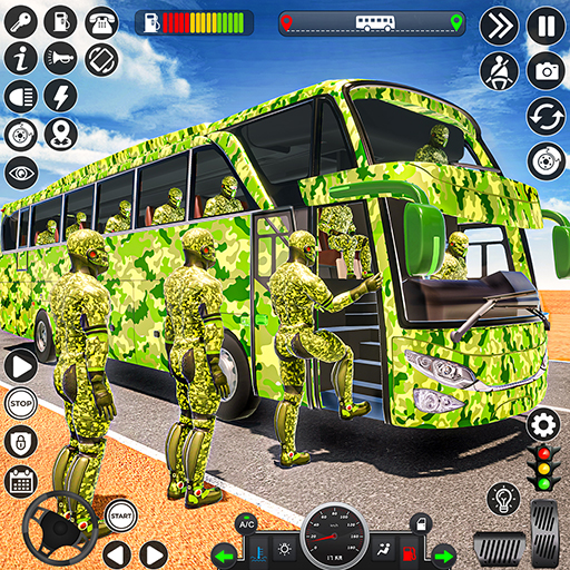 ألعاب الحافلات الجيش الروبوت