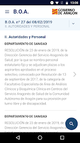 Captura de Pantalla 2 BOA. Boletín Oficial de Aragón android